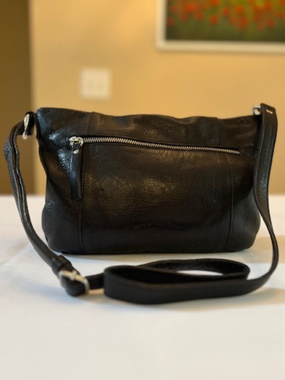 LUPO | Barcelona Black Pebbled High Quality Leather Crossbody Bag-EUC-Vintage